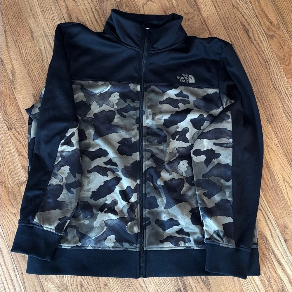 The North Face Black and Camouflage Full-Zip Jacket